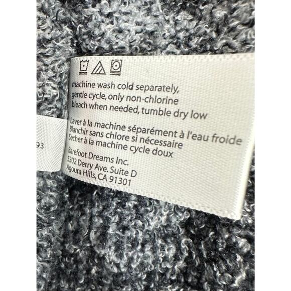 Barefoot Dreams Bamboo Chic Lite Cardigan Size Large XL Gray Stripe Open Front - Picture 5 of 7